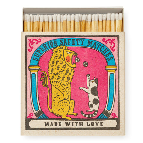 Archivist Gallery Square Matchbox - Lion & Cat